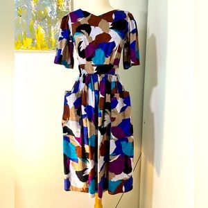 Amazing 80’s Abstract Print Dress S